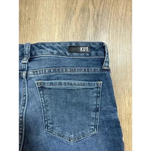 Kut From The Kloth Womens 4 Dark Wash Reese Ankle Straight Leg Denim Blue Jeans - Picture 5 of 8